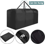 68" Extra Large Waterproof Outdoor Cushion Storage Bag – Heavy Duty Patio Furniture Cover with Zipper,Handles for Pool Decor,Christmas Tree Storage & Moving (173x76x51cm) (Black)