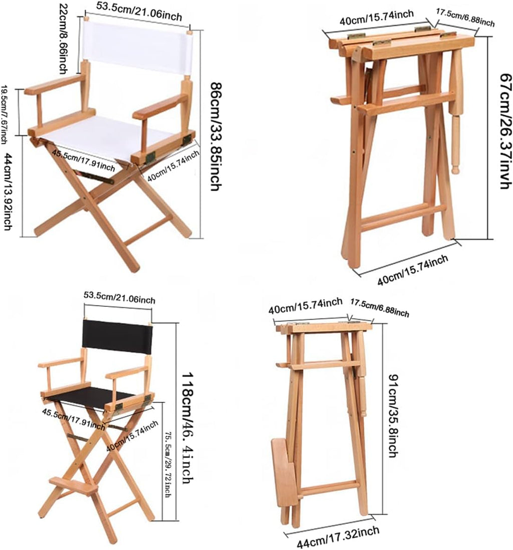 TBACW Directors Chair Canvas Replacement Covers Cloth, 2 Set (4pcs), Blue