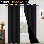 Yakamok 100% Blackout Curtains Energy Saving Thermal Insulated 2 Thick Layers - Image 2