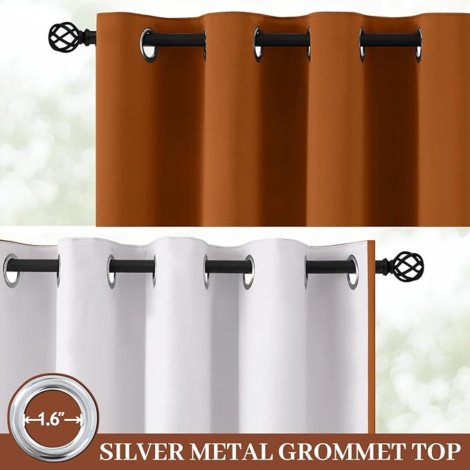 Yakamok 100% Blackout Curtain Panels 63 inches Cold and Light Blocking Drapes - Image 2