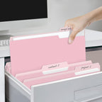 SUNEE File Folders, 30 Pack Manilla Folders 8.5 x 11, Colored File Folders Home Office School Supplies for Documents Files Paper, Pink