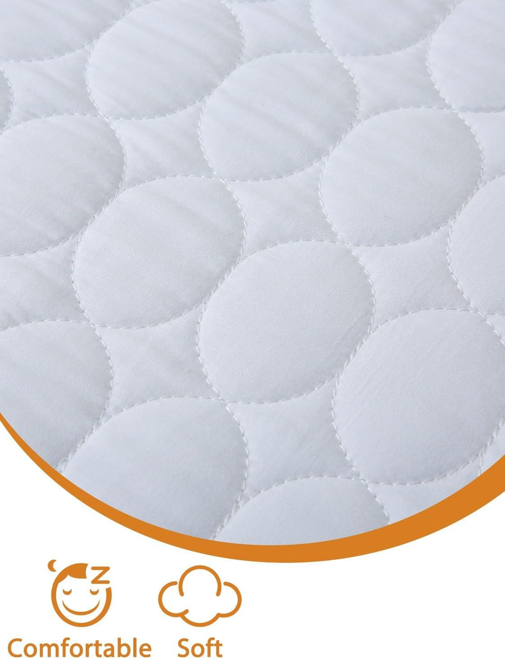 Bedecor Quilted Air Mattress Pad, Pump Access Zipper, Queen, White Oval