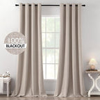 MIULEE Linen Texture Curtains, 2 Pack Blackout Thermal Insulated Khaki by MIULEE