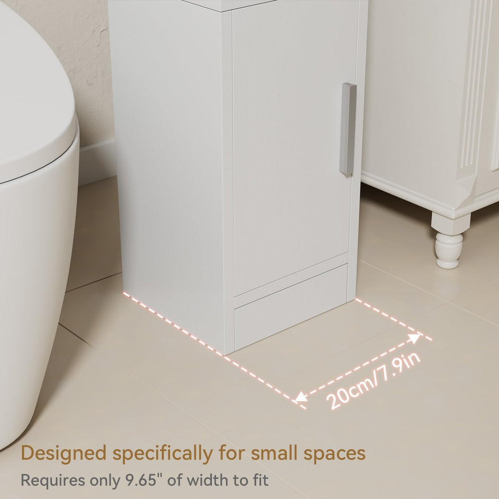 IBUYKE Small Bathroom Storage Cabinet, Narrow Floor Corner Cabinet UWBS002W