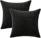MIULEE Pack of 2 Couch Throw Pillow Covers 18x18 Inch Black Farmhouse - Image 6