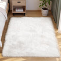 Goolela White Fluffy Fur Rug 4x6 Faux Sheepskin Fuzzy Shag White Rug by Goolela