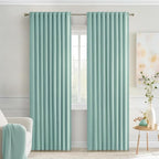 MIULEE Aqua Back Tab Blackout Curtains 90 Inches Long 2 Panels Set by MIULEE