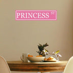 Princess Room Decor For Girls Bedroom Pink Princess St Vintage Metal Tin Sign Girly Decor Funny Street Signs For Bedroom Princess Street Sign Y2k Wall Decor Poster Little Girls Room Accessories 4x16 In