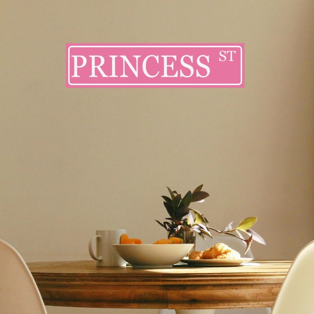 Princess Room Decor For Girls Bedroom Pink Princess St Vintage Metal Tin Sign Girly Decor Funny Street Signs For Bedroom Princess Street Sign Y2k Wall Decor Poster Little Girls Room Accessories 4x16 In
