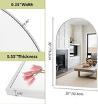 BEAUTYPEAK 20"x30" Arch Bathroom Wall Mirror, Silver