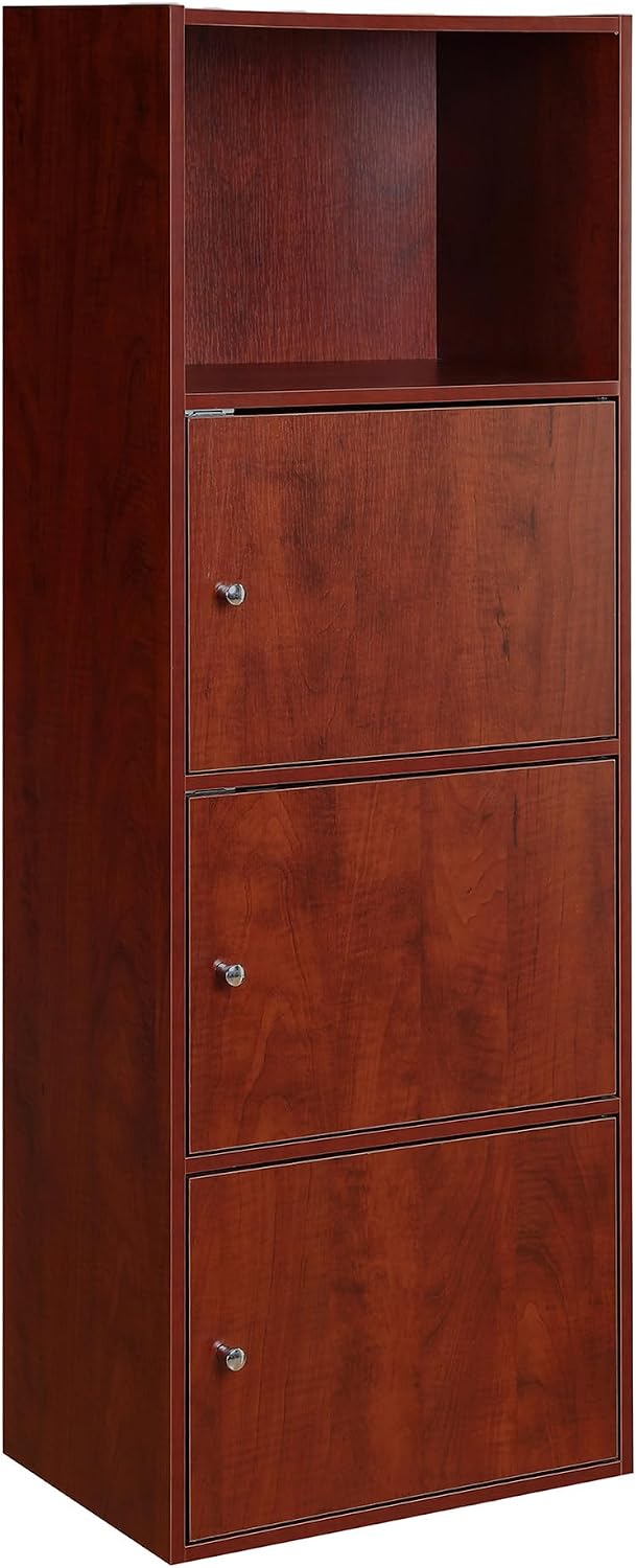 Convenience Concepts Xtra Storage 3-Door Cabinet, Cherry, 16.5"