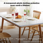28x60 inch Clear Plastic Dining Room Table Protector PVC Table Cover Mat Desk Pad Mat Rectangular Plastic Outdoor Table Top Protector PVC Table Pad for Coffee Table Kitchen Countertop Bench Entryway