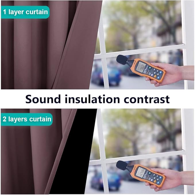 NICETOWN Thermal Insulated 100% Blackout Curtains, Noise Reducing Performance - Image 4