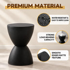 Hourglass Shaped Stool, Modern Side Table Round End Table Stool Attracting Attention Shoe Changing Home Use 43x30cm (Black)