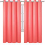 LEMOMO Blackout Curtains 66 x 72 Inch Long Coral Curtains Set of 2 Panels Room - Image 2