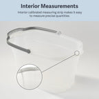 Casabella Cleaning Bucket Rectangular for Mopping or Storage with Handle and Built-In Pour Spouts, 4-Gallon, Clear