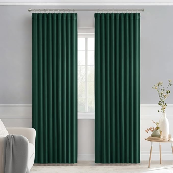 MIULEE Christmas Hunter Green Back Tab Blackout Curtains 90 Inches Long 2 - Image 9
