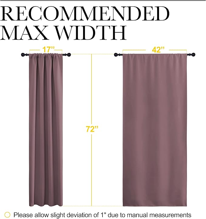 NICETOWN Dry Rose Blackout Curtains - Image 7