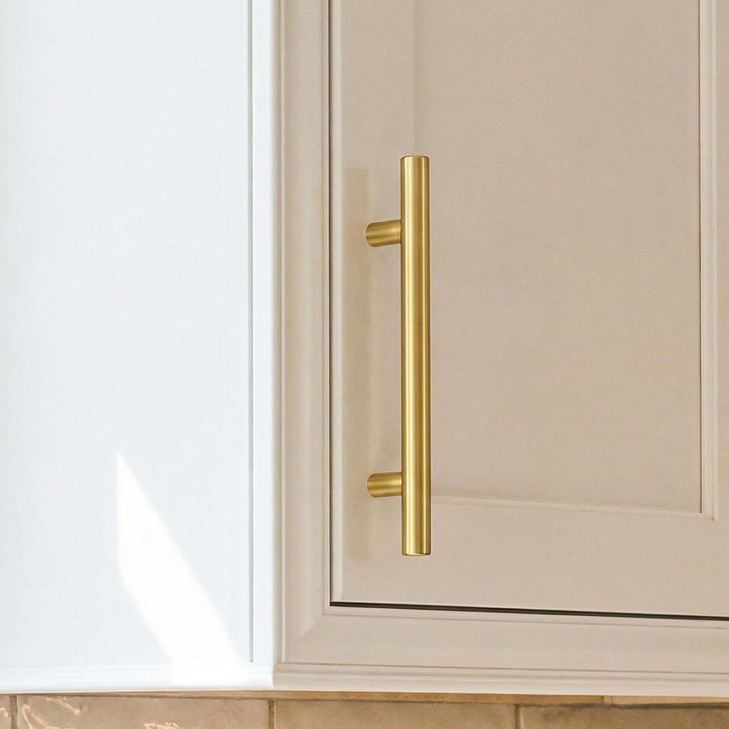 Goldenwarm 10 Pack 3 inch Gold Cabinet Handles Brushed Gold Cabinet Pulls