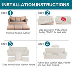 Turquoize 4 Piece Sofa Covers for 3 Cushion Couch Sofa Slipcover Soft Couch - Image 6