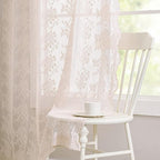 YJ YANJUN Vintage Lace Curtains 96 Inches Long-Victorian Floral Pattern Dusty - Image 3