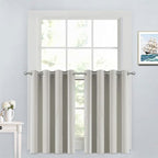 Yakamok 36 Inch Room Darkening Curtains, Light Beige, 2 Panels by Yakamok