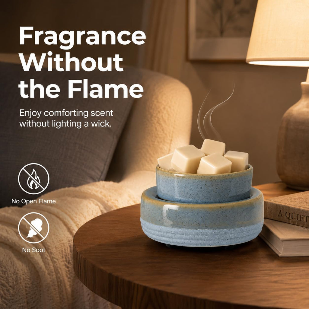 Candle Wax Melt Warmer with Timer Ceramic Electric Wax Melt 4-in-1 Oil Burner Adjusting Temperature Fits Yankee Large Jar Scented Candle for Home Decor Birthday Gifts for Women Mom Grandma Girls