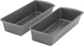 GoodCook Set of 2 Extra Large 13" x 5" Nonstick Steel Bread Loaf Pans, Gray - Set of Two Loaf Pans, Even Heat Distribution, Scratch-Resistant Nonstick Coating, Durable Construction, Easy to Clean