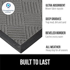 GORILLA GRIP 100% Waterproof All-Season WeatherMAX Doormat, US Designed Natural - Image 3