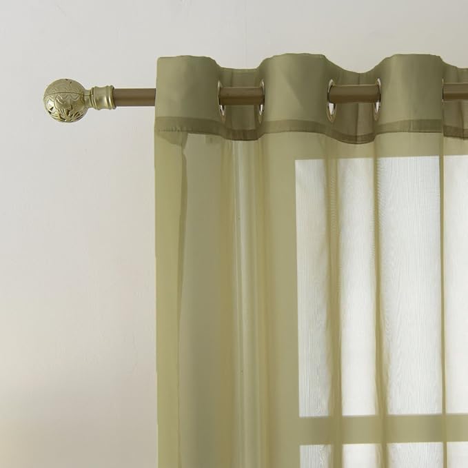 NICETOWN Sheer Window Curtains Green - Image 2