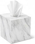 Tissue Box Cover Holder Square Marble Tissue Box Holder Bathroom Vanity Nightstand Bedroom Livingroom Decorative Decor Toilet Organizer Tissues (Marble, Square)
