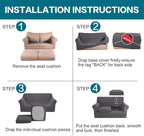 Turquoize 3 Piece Sofa Covers for 2 Cushion Couch Sofa Slipcover Soft Couch - Image 6