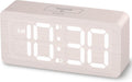 uscce Wooden Digital Alarm Clocks for Bedrooms with 0-100% Dimmable Display