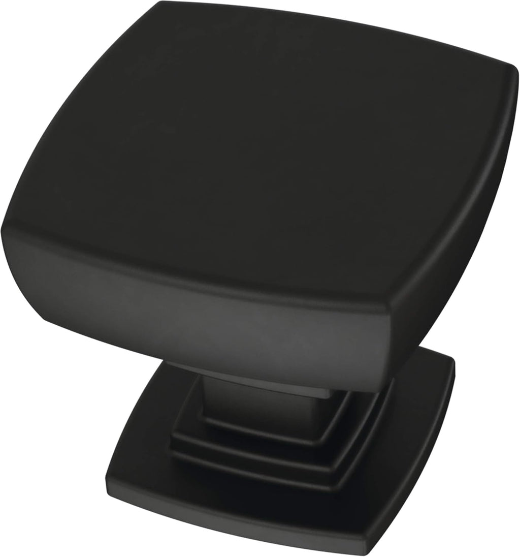 Franklin Brass (10-Pack) – Square Matte Black Cabinet Knobs for Dressers, Drawers, Kitchen Cabinet Door, Vanity, Furniture, Closet Knobs, 1-1/8 Inch | Parow