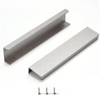Finger Pull for Cabinets Kitchen Drawer knobs Low Profile Door Dresser Bathroom Long Cupboard Cabinet Pulls Handles Aluminum 6 Pack Brushed Nickel 7.87" Easy Installation