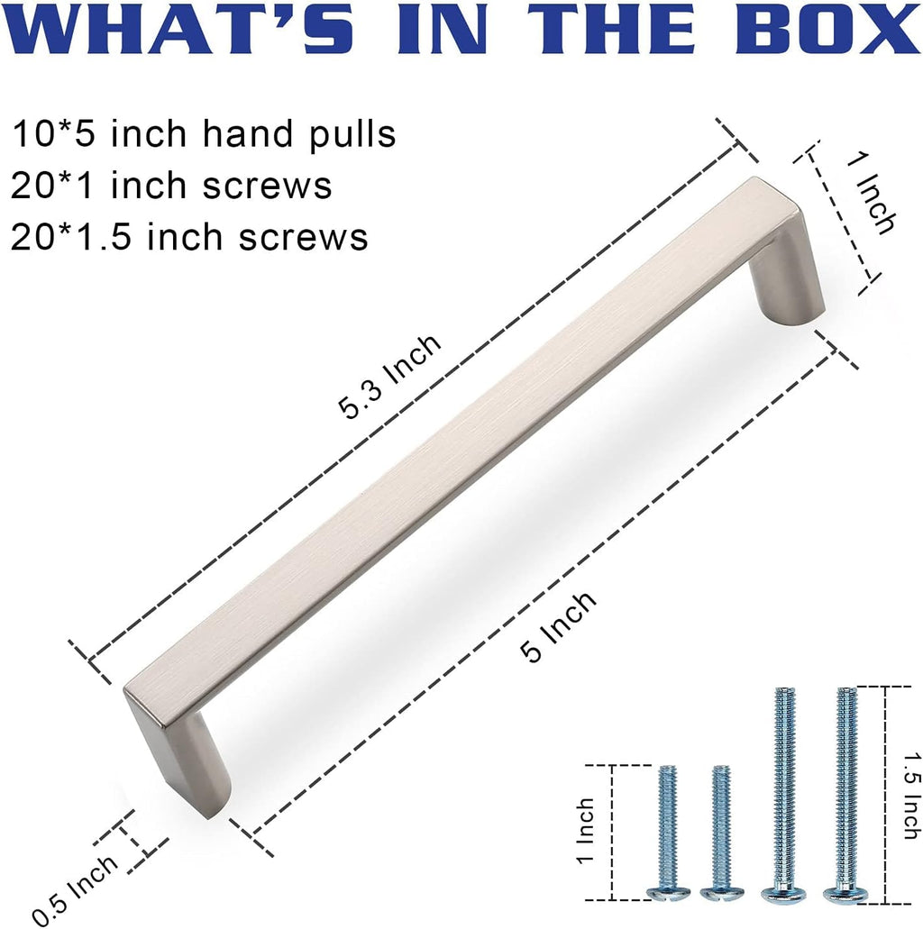 2 Pack 5 Inch Brushed Nickel Cabinet Pulls, Kitchen Hardware