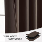 MIULEE Chocolate Brown Back Tab Blackout Curtains 108 Inch Long 2 Panels Set - Image 7