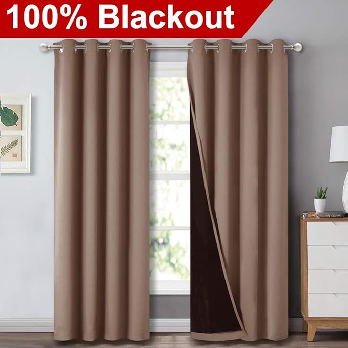 NICETOWN Cold Blocking Curtains, 100% Blackout Curtains Thermal, Noise - Image 2