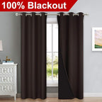 NICETOWN Full Shade Curtain Panels, Toffee Brown, Pair of Thermal Insulated & - Image 2