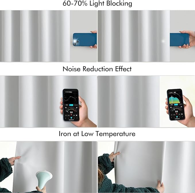 MIULEE Back Tab Light Blocking Curtains 108 Inch Long 2 Panels Set - Image 5