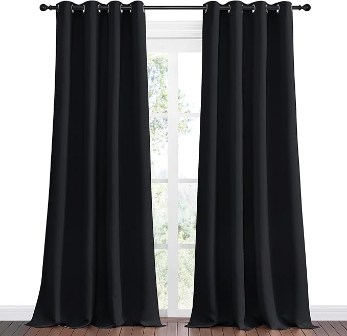 NICETOWN Patio Blackout Long Curtain Shades, 2 Panels, 55 inches x 120 inches - Image 2