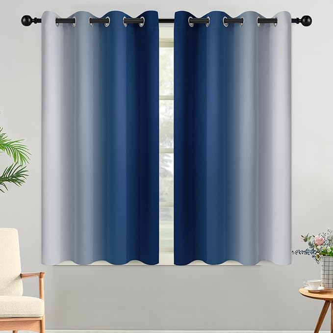 Yakamok Room Darkening Ombre Curtains, Thermal Insulated Grommet Window Drapes - Image 2