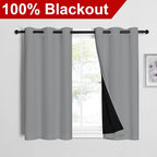 NICETOWN Silver Grey 100% Blackout Curtains - Image 2
