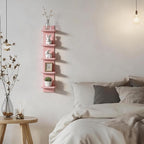 Homaterial 5 Tier Floating Wall Shelf, Pink
