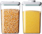 Food Storage Containers with Lids,2.9Qt 2Pcs Airtight Pop Food Storage Containers, BPA-Free Stackable Kitchen Pantry Organizers and Storage, One Button Opening Flour and Sugar Container Sets