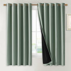 NICETOWN Greyish Green 100% Blackout Lined Curtains, 2 Thick Layers Completely by NICETOWN