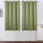 LEMOMO Blackout Curtains 66 x 54 Inch Long Sage Green Curtains Set of 2 Panels by Lemomo