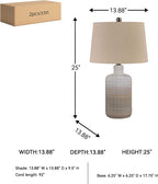 Signature Design by Ashley 25 in Ceramic Table Lamp Set of 2, Taupe