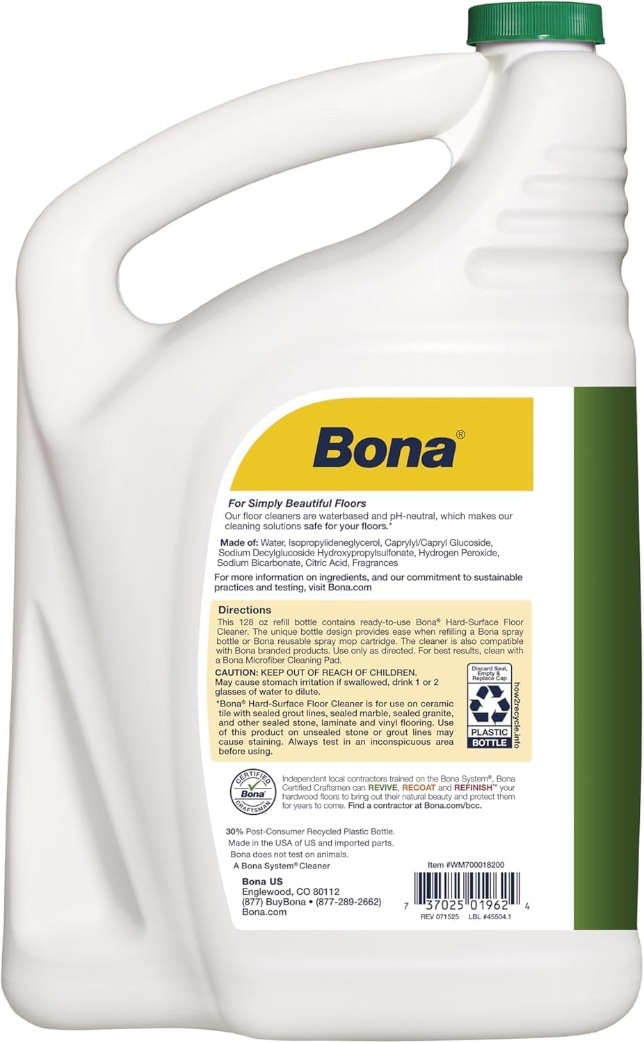 Bona Multi-Surface Floor Cleaner Refill - 128 fl oz - Lemon Mint