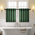 MIULEE Emerald Green Kitchen Curtains 24 Inch Length 2 Panels, Soft Thick Linen - Image 7
